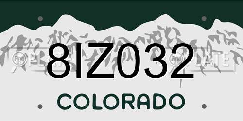 8IZ032 Colorado License Plate