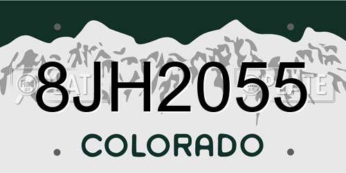 8JH2055 Colorado License Plate