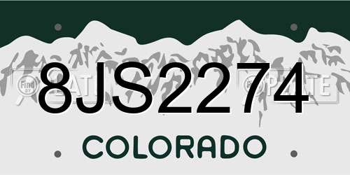 8JS2274 Colorado License Plate