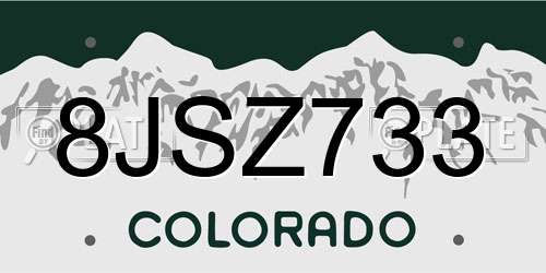 8JSZ733 Colorado License Plate