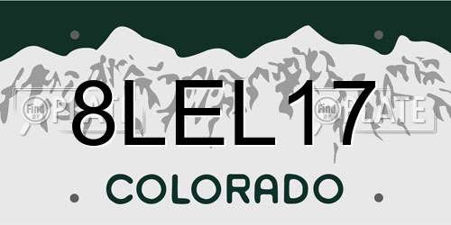 8LEL17 Colorado License Plate