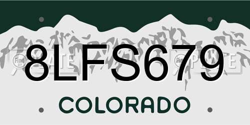 8LFS679 Colorado License Plate