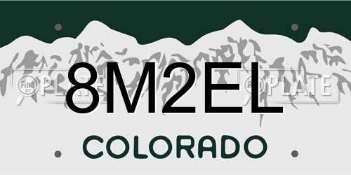8M2EL Colorado License Plate