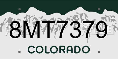 8MT7379 Colorado License Plate