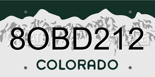 8OBD212 Colorado License Plate