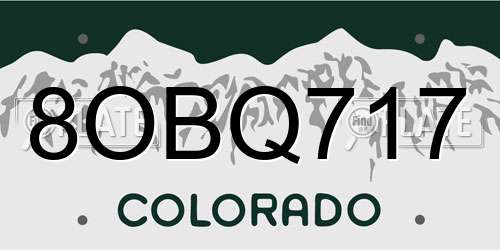 8OBQ717 Colorado License Plate