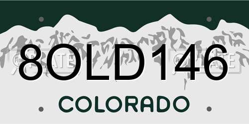 8OLD146 Colorado License Plate