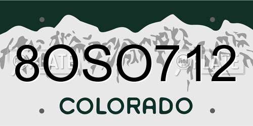 8OSO712 Colorado License Plate