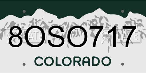8OSO717 Colorado License Plate