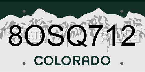 8OSQ712 Colorado License Plate