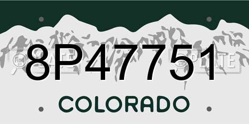 8P47751 Colorado License Plate