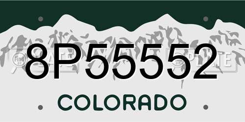 8P55552 Colorado License Plate