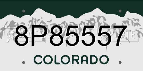 8P85557 Colorado License Plate