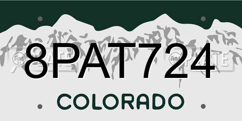 8PAT724 Colorado License Plate