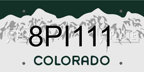 8PI111 Colorado License Plate