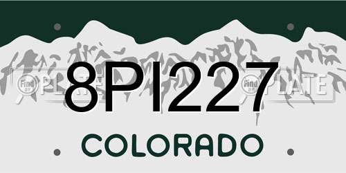 8PI227 Colorado License Plate