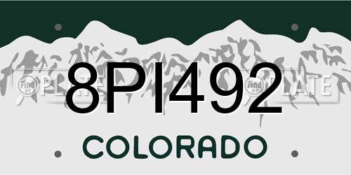 8PI492 Colorado License Plate