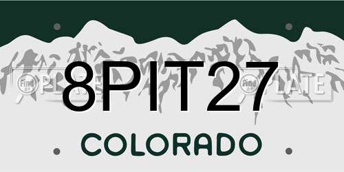 8PIT27 Colorado License Plate