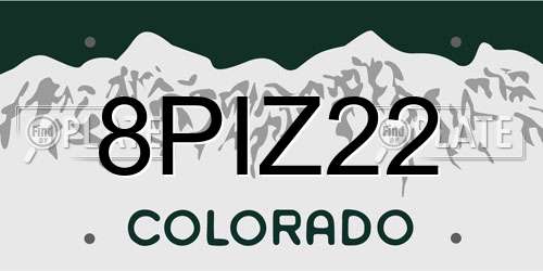 8PIZ22 Colorado License Plate