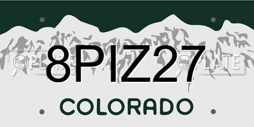 8PIZ27 Colorado License Plate
