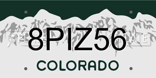 8PIZ56 Colorado License Plate