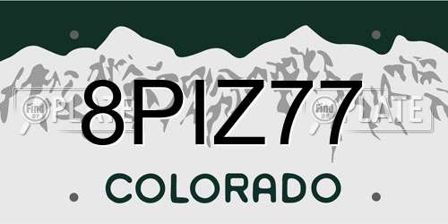 8PIZ77 Colorado License Plate