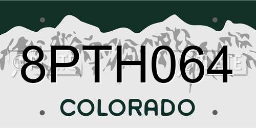 8PTH064 Colorado License Plate