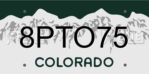 8PTO75 Colorado License Plate