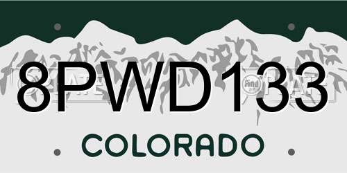 8PWD133 Colorado License Plate