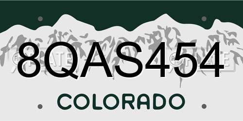 8QAS454 Colorado License Plate