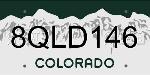 8QLD146 Colorado License Plate