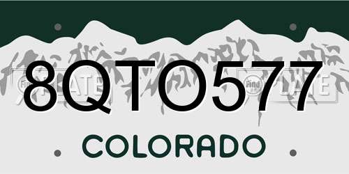 8QTO577 Colorado License Plate