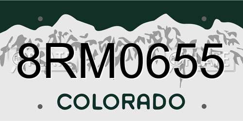 8RM0655 Colorado License Plate