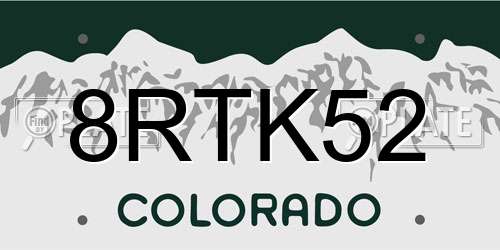 8RTK52 Colorado License Plate