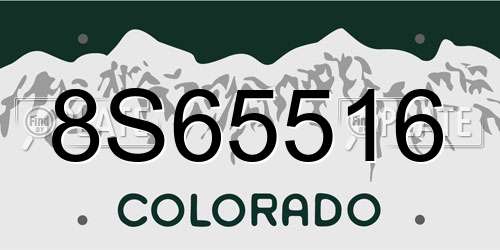 8S65516 Colorado License Plate