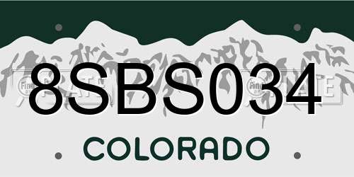 8SBS034 Colorado License Plate