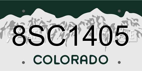 8SC1405 Colorado License Plate