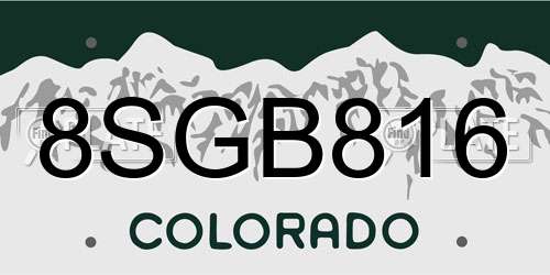 8SGB816 Colorado License Plate