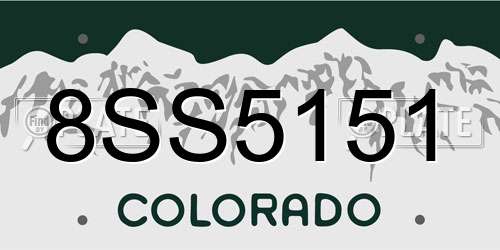 8SS5151 Colorado License Plate