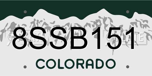 8SSB151 Colorado License Plate