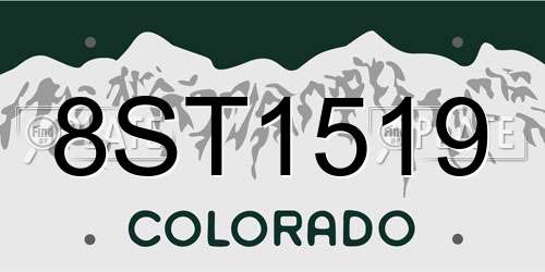 8ST1519 Colorado License Plate