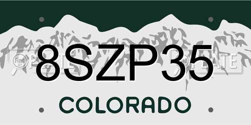 8SZP35 Colorado License Plate