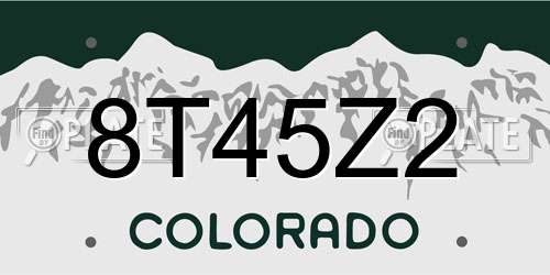8T45Z2 Colorado License Plate