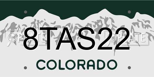 8TAS22 Colorado License Plate