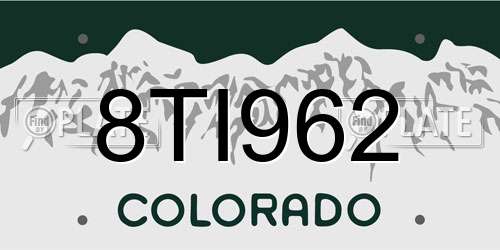 8TI962 Colorado License Plate