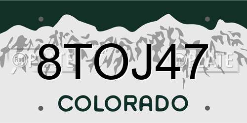 8TOJ47 Colorado License Plate