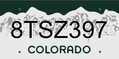 8TSZ397 Colorado License Plate