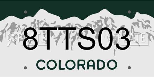 8TTS03 Colorado License Plate