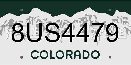 8US4479 Colorado License Plate