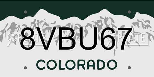 8VBU67 Colorado License Plate